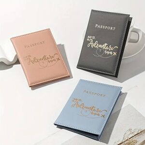 NEW Stylish Travel Vacation Passport Holders in Pink, Gray, and Blue-(#0151)